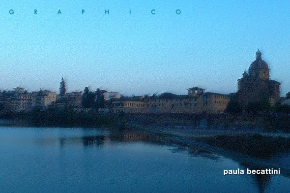 L'Arno con sullo sfondo la Chiesa di San Frediano in Cestello